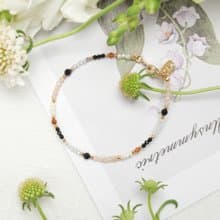 事業 x 黑瑪瑙 太陽石 尖晶石 珍珠【接骨木莓 • 默默守護】手鍊