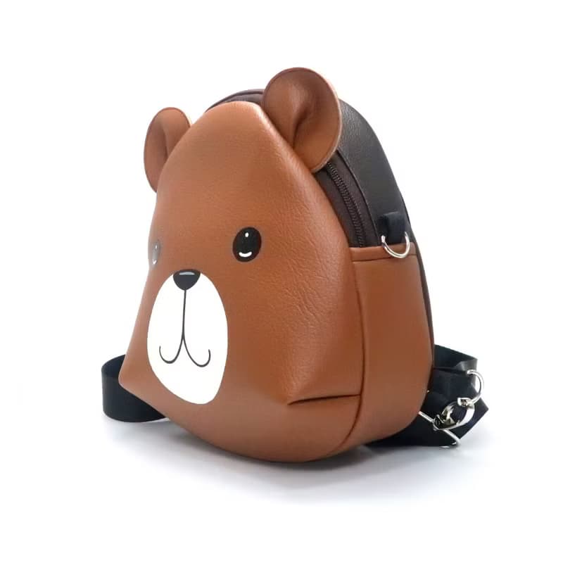 Brown bear mini backpack ,Bear crossbody bag,hand painted bag, handmade backpack