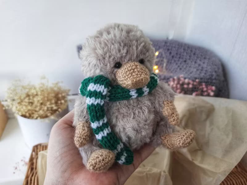 Stuffed Baby Niffler from the movie Fantastic Beasts. Scamander Fantasy creature