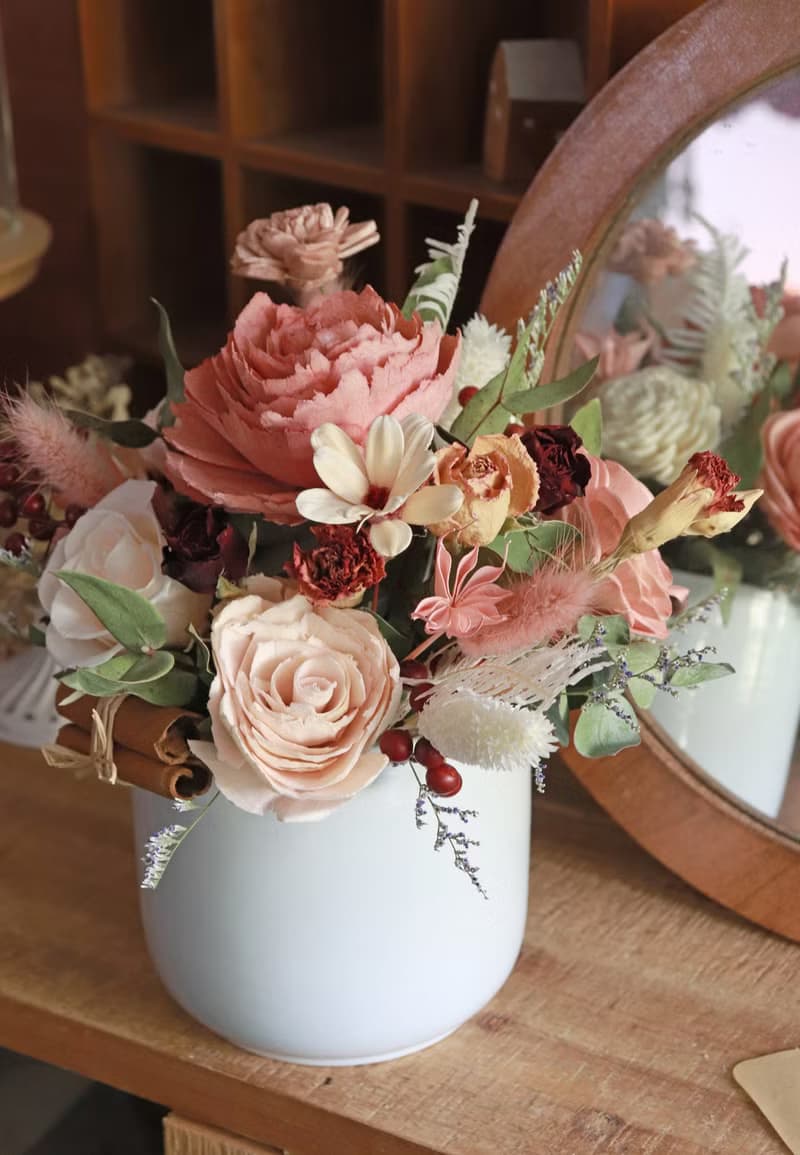 - 肉桂蘋果 - 永生開幕盆花 乾燥花 索拉花 新居禮 賀禮