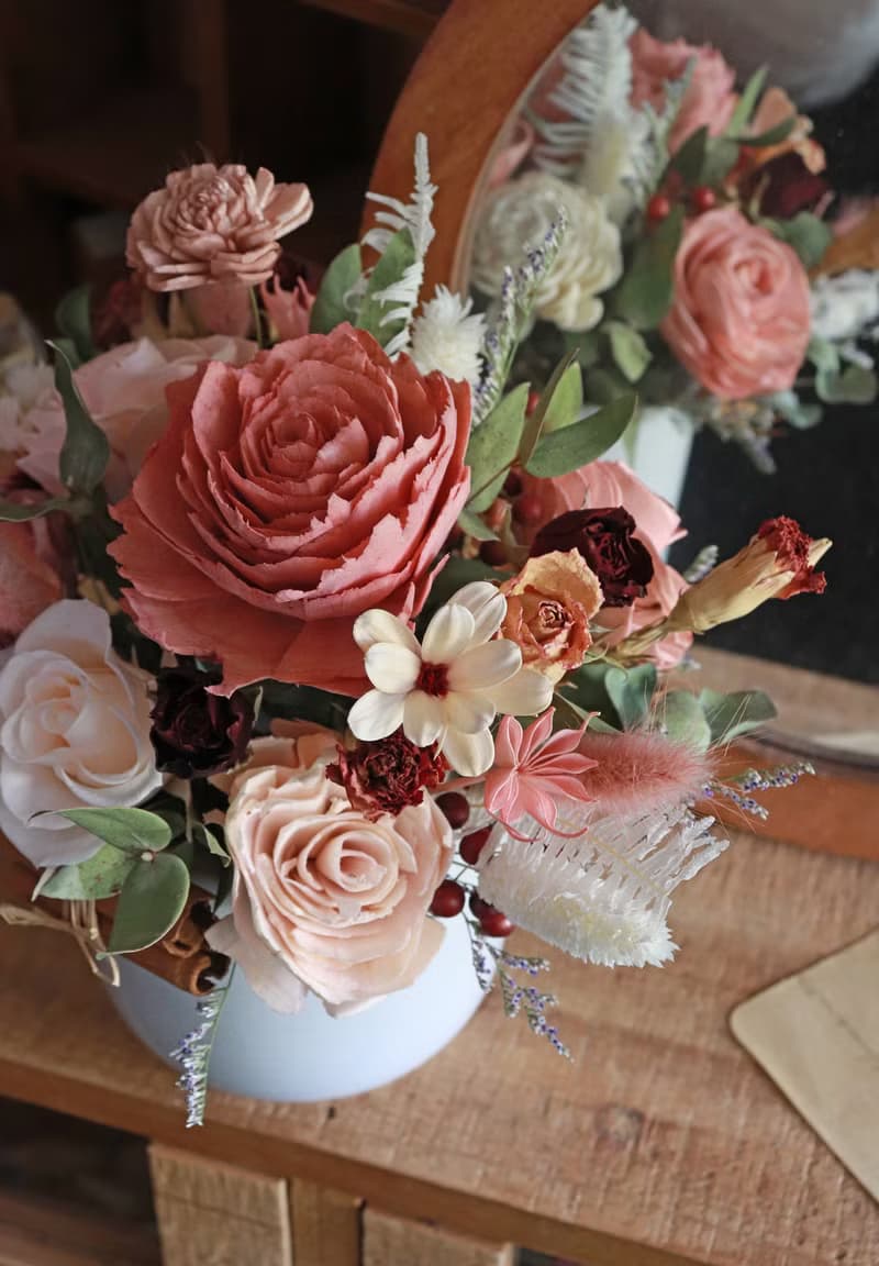 - 肉桂蘋果 - 永生開幕盆花 乾燥花 索拉花 新居禮 賀禮