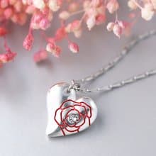 花朵系列 細緻彩繪玫瑰情人造型項鍊 花束款 (NLAJA0847N-3)