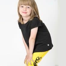 北歐童裝瑞典有機棉兒童V領短袖上衣-7歲至8歲黑