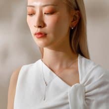pendulum-drip necklace SV ニッケルフリー スムースラリエットネックレス 長さが自由に変えられるロングネックレス　シルバー　ロジウム