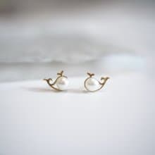 海中精靈 海豚珍珠耳環耳釘