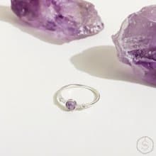 盼 | 紫水晶 S925純銀 | 天然石輕珠寶戒指