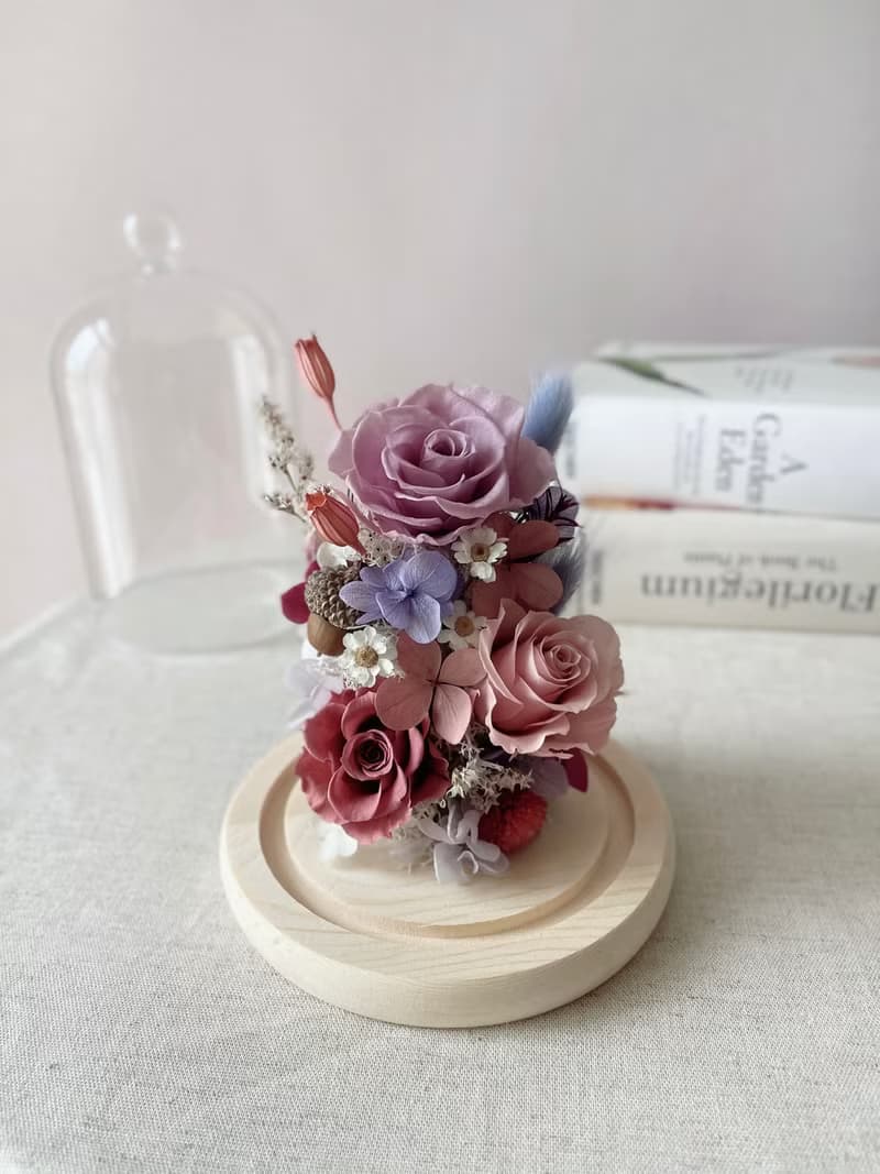 玻璃鐘罩 母親節花禮 畢業花禮 永生花禮 開幕花禮 生日花禮