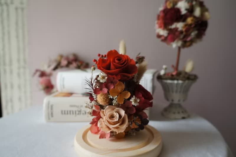 玻璃鐘罩 母親節花禮 畢業花禮 永生花禮 開幕花禮 生日花禮