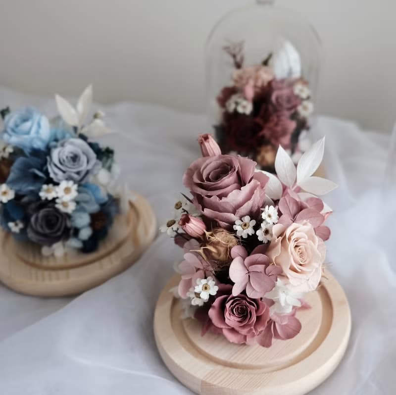 玻璃鐘罩 母親節花禮 畢業花禮 永生花禮 開幕花禮 生日花禮