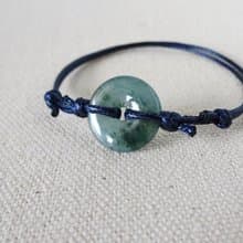 本命年【平安‧如意】平安扣翡翠韓國蠟線手鍊*AB12*招財、保平安