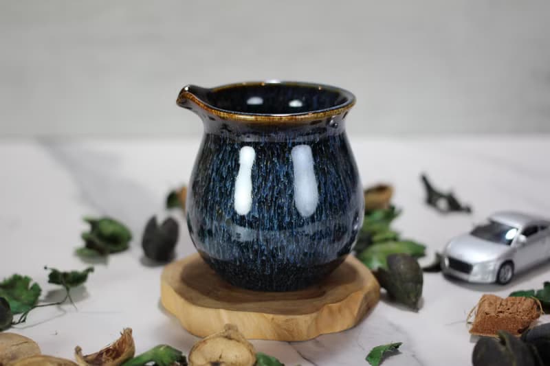 【送禮好物】200ml 天目釉 無把茶海 公道杯 鶯歌葉敏祥作