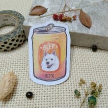 狐狸犬啤酒-防水車貼-行李箱貼紙_防水貼紙