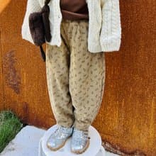 卡其小碎花內絨保暖褲子 / 長褲 童裝