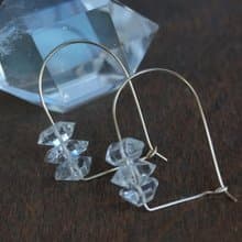 獨家設計 赫基蒙石 Dome Herkimer Diamond耳環  注金耳環 14Kgf