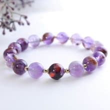 紫幽靈 美國14KGF 8MM 天然石手鍊 I招正財 招貴人I