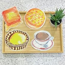 香港特色行李箱貼紙 (一套四款, 港式奶茶-菠蘿包-蛋撻-西多士)