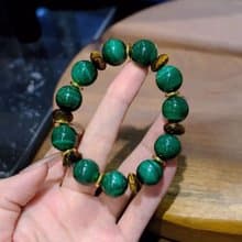 森森島11mm虎眼石搭配 13mm孔雀石手鏈 小眾設計款高級感情侶