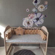 Braided crib  bumper.  Nursery crib bedding + Star pillow as a gift!