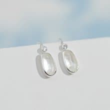 Oceano-霓彩單鑽珠貝耳環 輕珠寶工藝/璀璨鋯石/霓彩貝殼