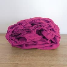 Fuchsia linen fitted sheet / Softened linen bed sheet / Deep pocket