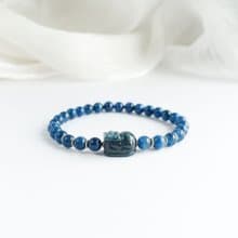 強化溝通力 釋放壓力 聚財守護 - 藍磷灰×綠藍晶貔貅14KGF手環