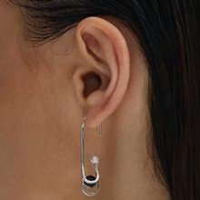 dashbrand DJ01 Paperclip Earring - Black  (Minimal Jewelry)