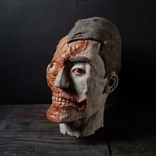 青面死人頭 (高27cm 置物收納 陶偶雕塑 藝術品 擺飾)