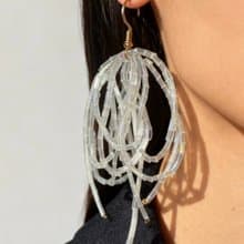 Crystal.EAA 設計款琉璃耳飾 KC金透紗靈蛇流蘇耳環