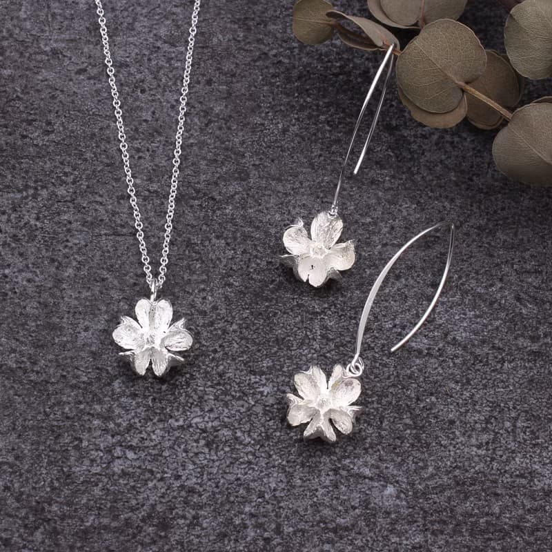 紫薇果實 純銀耳環 18K鍍金耳環 夾式耳環 中耳勾 二色