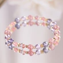 超七 紅紋石 堇青石 草莓晶 全方位幸福好運 正能量 水晶手鍊