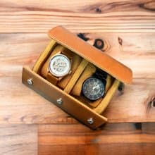 生日禮物/皮革便攜式手錶盒/兩隻錶