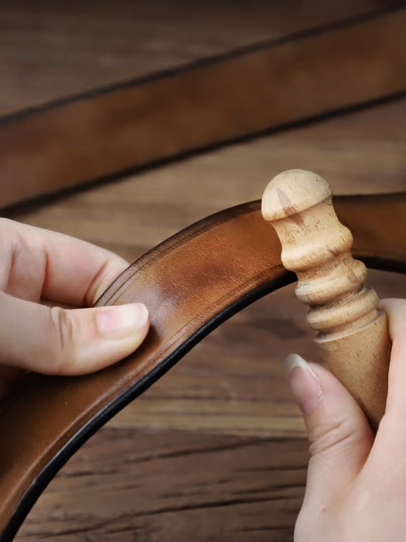 美式復古男士皮帶 頭層牛皮銅扣腰帶 寬3.8CM 手工皮帶