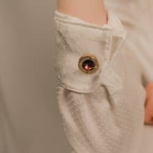 Vintage Circle Red Green Crystal Cufflinks