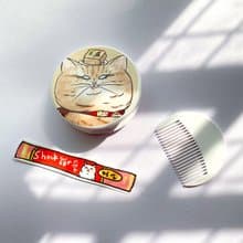肥橘橘 隨身化妝圓鏡 鏡梳
