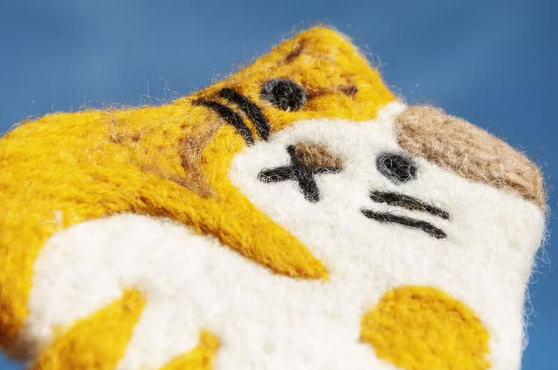 情人節禮物 聖誕交換禮物 森林系羊毛氈杯墊 動物杯墊-貓咪吸水墊