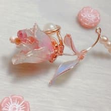 鑽石鬱金香耳骨夾 天然石x淡水珍珠 不對稱撞色療癒系耳環 SS23
