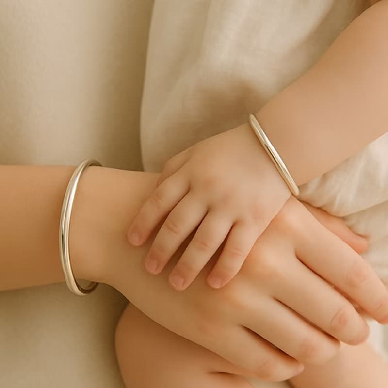 999純銀手鐲|嬰兒(0-4歲)尺寸手環亮面素面|可調整大小