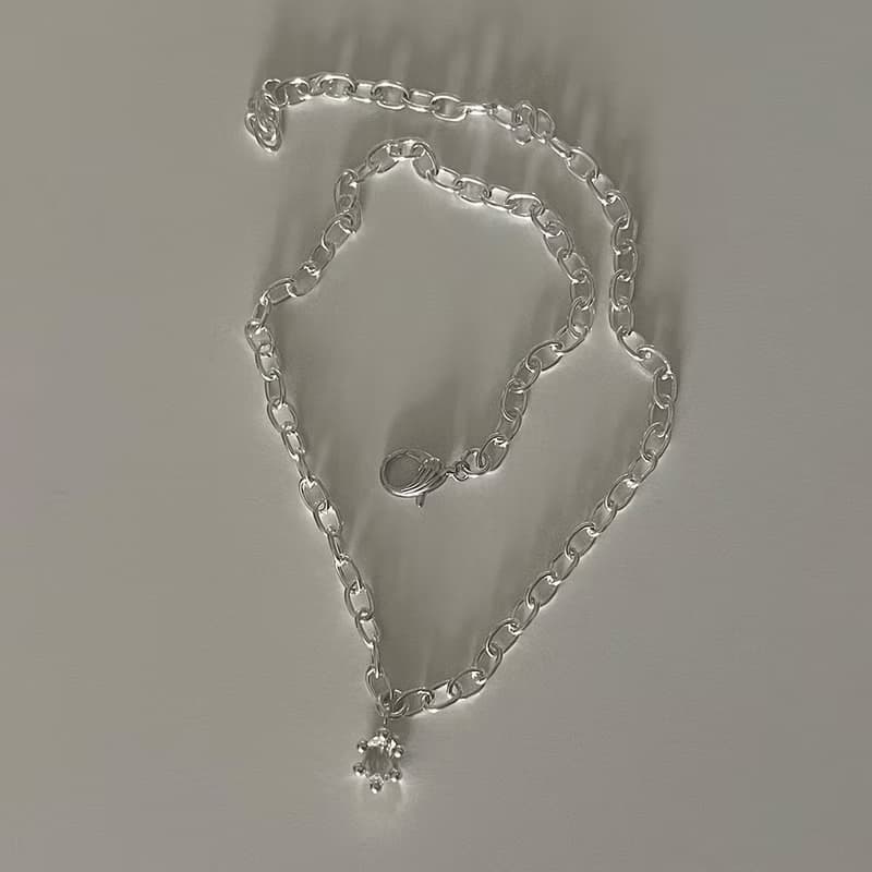 haime bold chain white quartz necklace