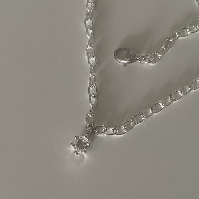 haime bold chain white quartz necklace