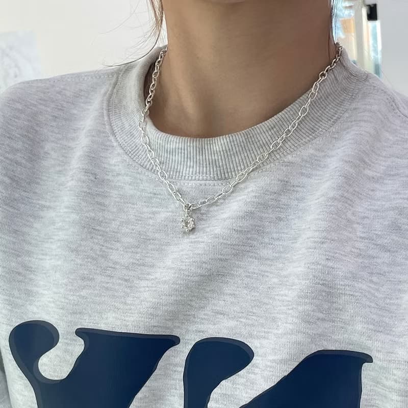 haime bold chain white quartz necklace