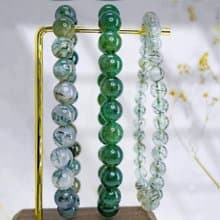 【綠色系水晶】綠草莓晶/水草瑪瑙/綠碧璽髮晶手鍊
