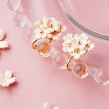 －耳元に咲く－　桜の花束　イヤリング(ピアス)