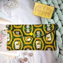 單層款布紅包袋-黃綠暴富招財貓-手作布紅包袋-萬用收納包-存摺包