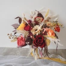 【竒植花物】大膽跳色永生乾燥捧花 求婚花束 情人節 新娘捧花