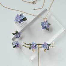 2025 雨季 紫陽花 染 Hydrangea 耳環 項鏈 戒指 手染細工布花