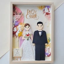 Special custom papercut frame : wedding day theme.