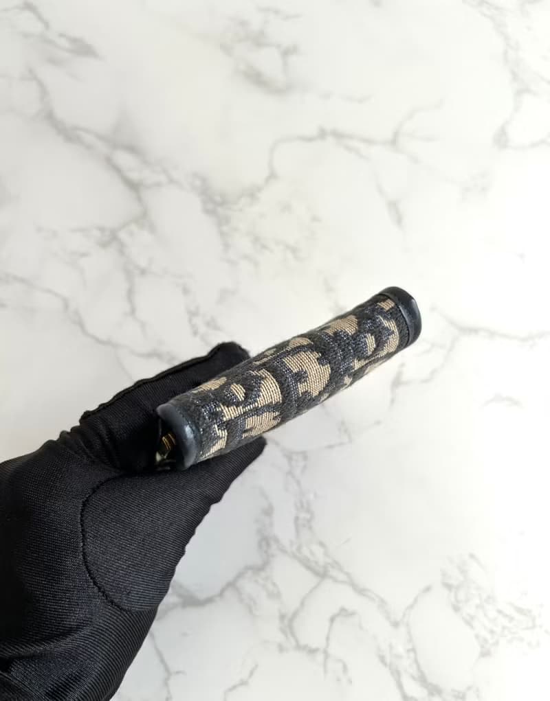 絕版古董包 Dior深藍色老花錢包 零錢包 收納包 口金包 中古二手