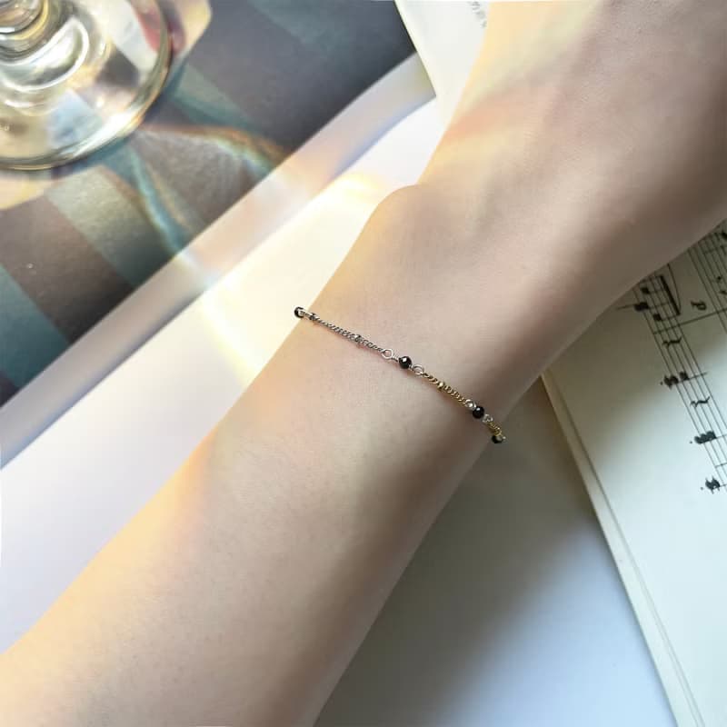 Found.Myth 925純銀 阿波羅的樂章手鍊 天然黑尖晶 手工製