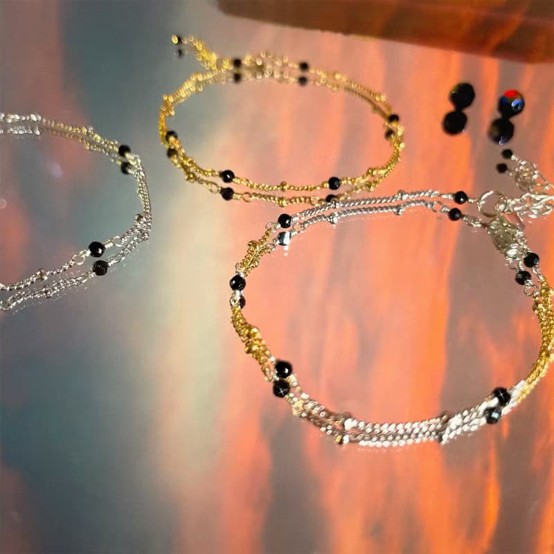 Found.Myth 925純銀 阿波羅的樂章手鍊 天然黑尖晶 手工製