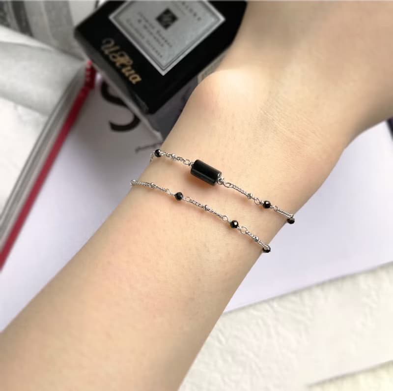 Found.Myth 925純銀 阿波羅的樂章手鍊 天然黑尖晶 手工製